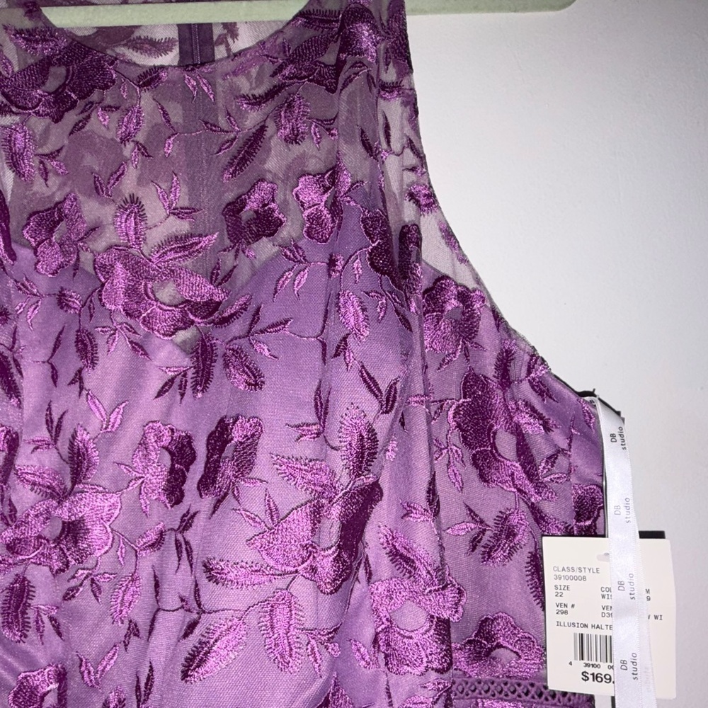NWT David's Bridal Purple Midi Dress - Picture 5 of 7